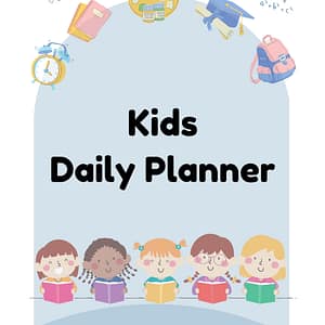 Kids daily planner sample page showing mood tracking section