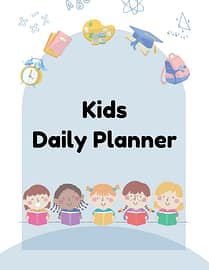 Kids daily planner Kids daily planner sample page showing mood tracking section