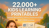 22,000+ Kids Learning Worksheets Mega Bundle